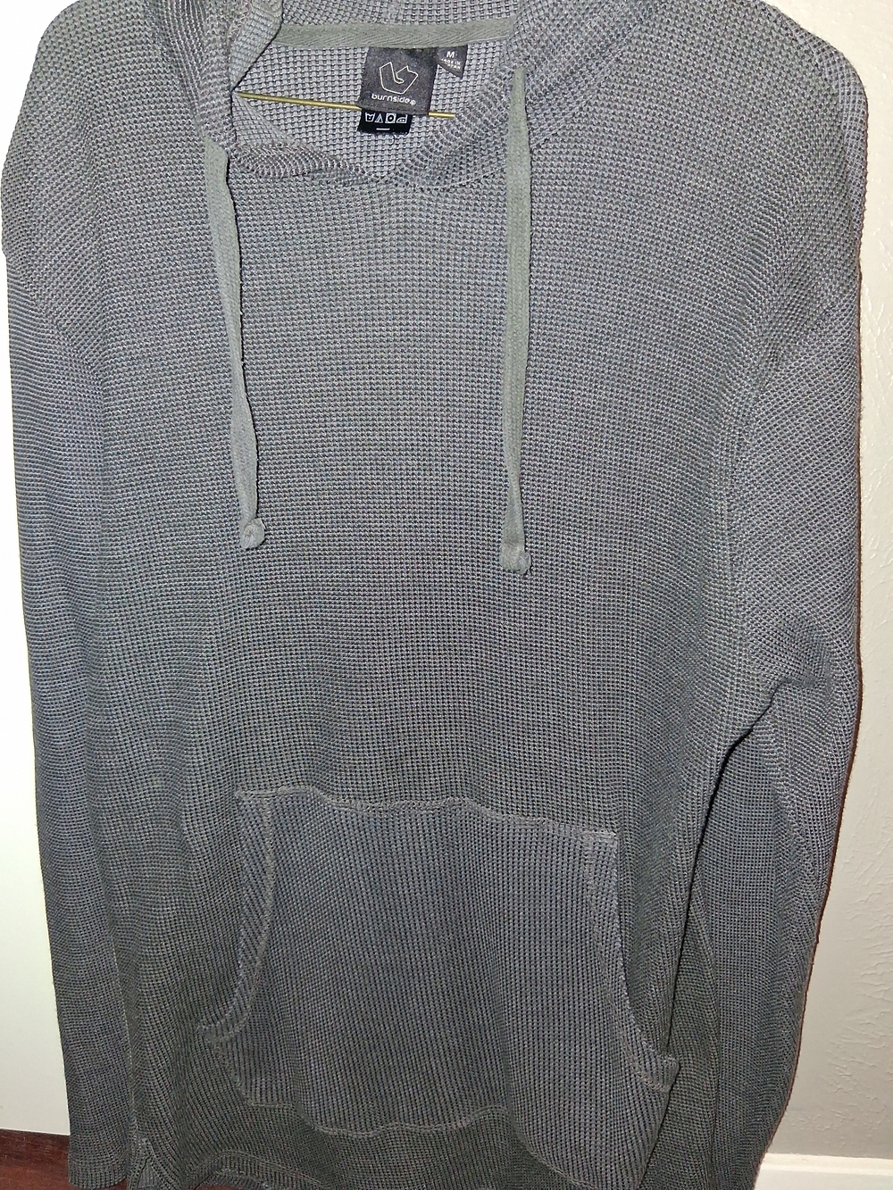 burnside Men's Heather Gray Waffle Knit Hoodie
